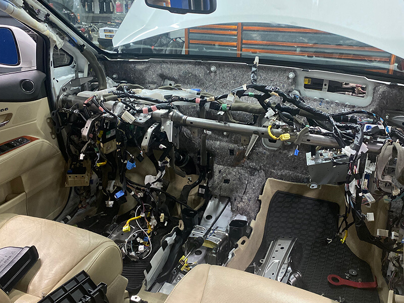 Vehicle interior being repaired at Speeler Automotive